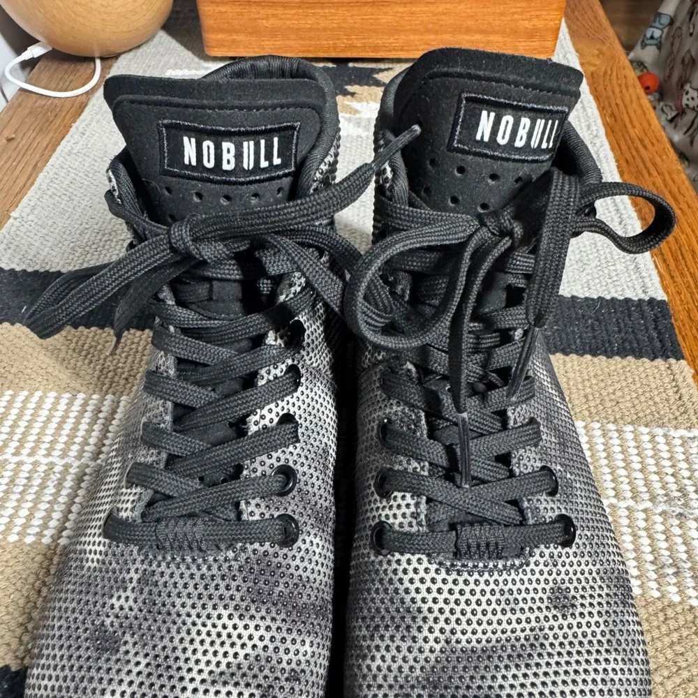 NOBULL High-Top Trainer Grey Heather Camo SuperFabric Sneakers Womens 8